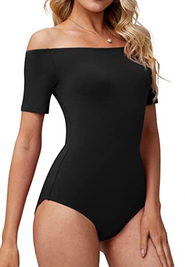 Women's Off Shoulder Bodysuit Short Sleeve